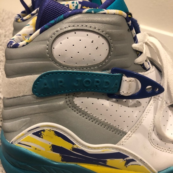 Nike Air Jordan 8 Retro White/Aqua Women Shoe - Picture 5 of 5